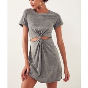 Knot Front Cut Out Knit Mini Dress